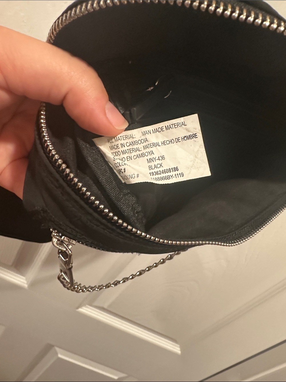 Madden NYC Black Nylon Crossbody Bag with Chain - Picture 5 of 6